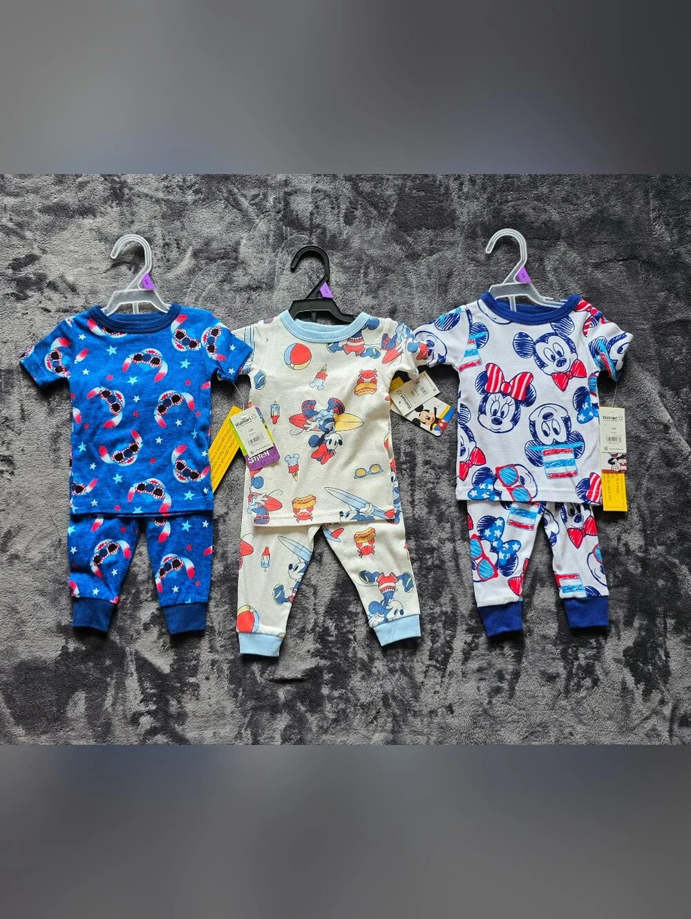 Baby boy / girl summer pajama bundle Disney Mickey Minnie Mouse Stitch Size 12 m